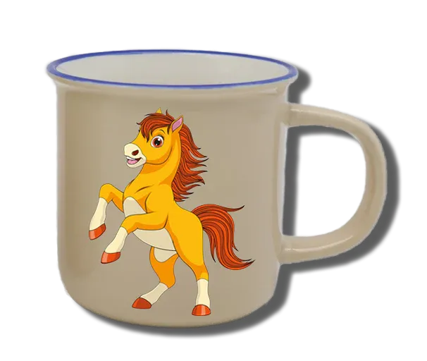 Handgemachte Tasse "Pferd" mit Wunschname