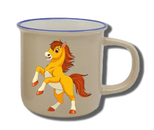 Handgemachte Tasse "Pferd" mit Wunschname
