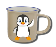 Handgemachte Tasse "Pinguin" mit Wunschname