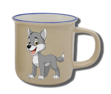 Handgemachte Tasse "Wolf" mit Wunschname