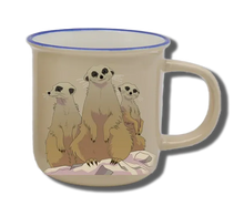Handgemachte Tasse mit Erdmännchen-Motiv und Wunschname