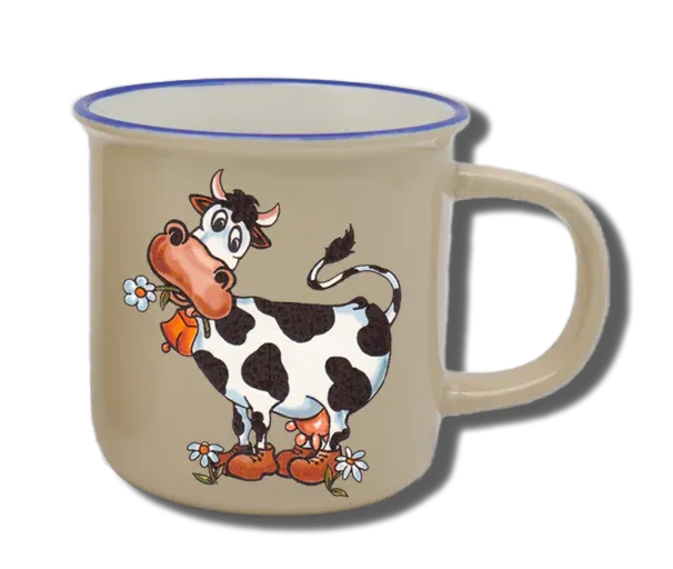 Handgemachte Tasse "Kuh" mit Wunschname