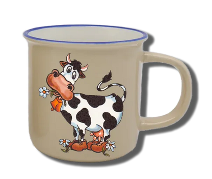 Handgemachte Tasse "Kuh" mit Wunschname