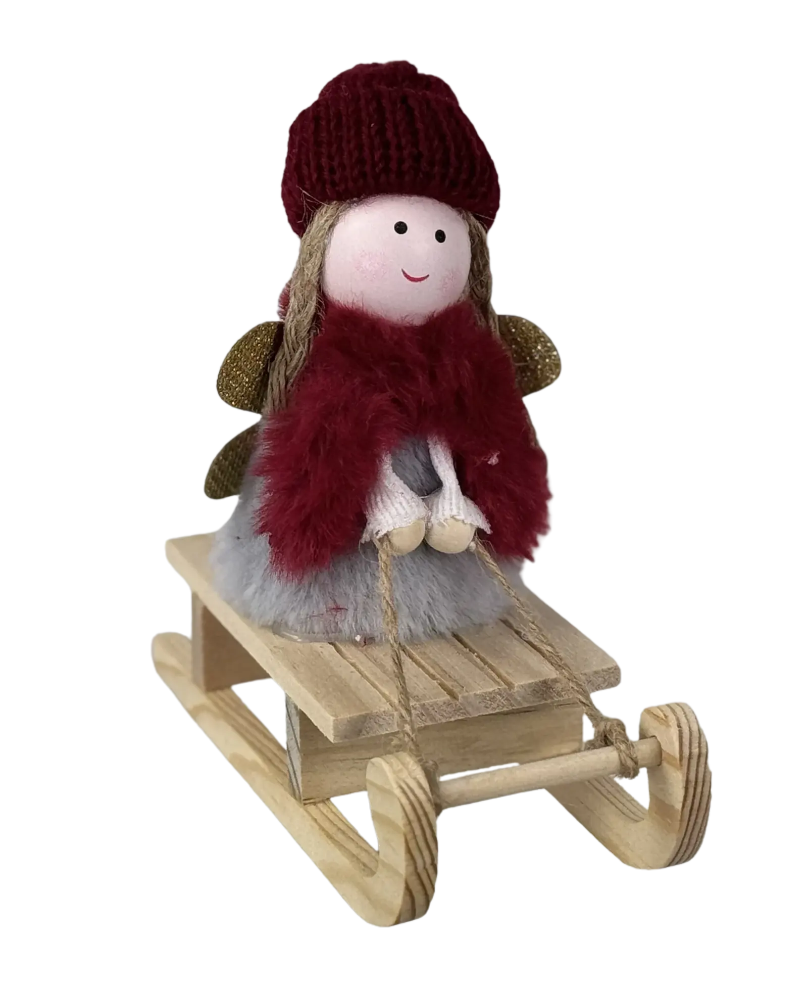 Engel auf Holzschlitten Deko-Figur für Weihnachten und Adventszeit