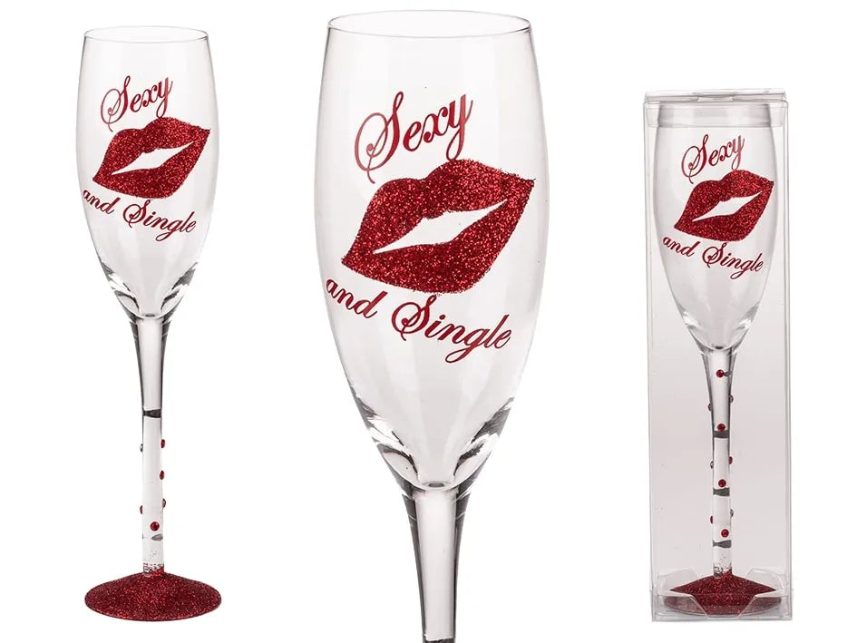 Sektglas "Sexy and Single"