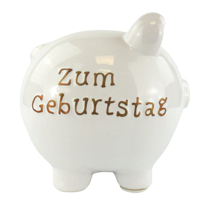 XXL-Sparschwein "Zum Geburtstag" aus Porzellan