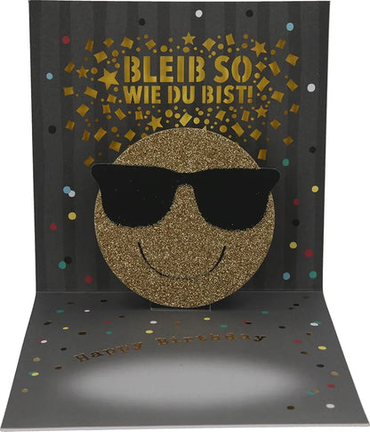 Pop-up-Musikkarte "Zum Geburtstag" mit Licht-Effekt