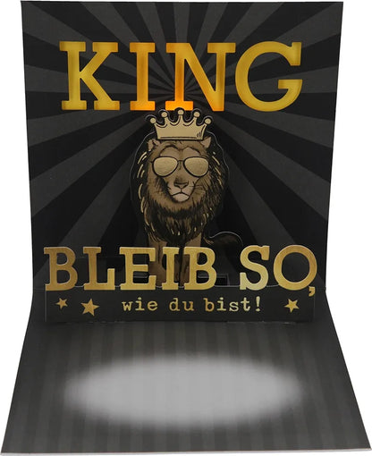 Pop-up-Musikkarte "King" mit Licht-Effekt