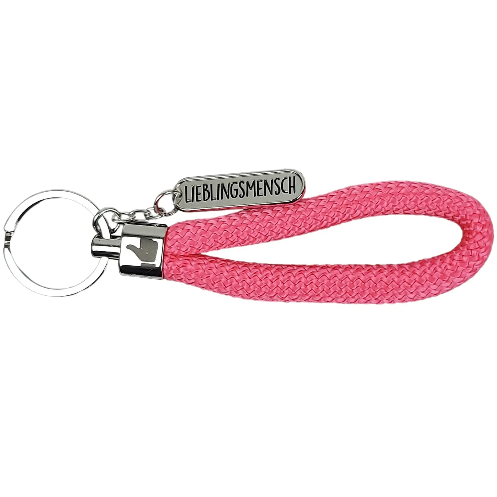Schlaufen-Schlüsselanhänger "Lieblingsmensch" Neon-Pink