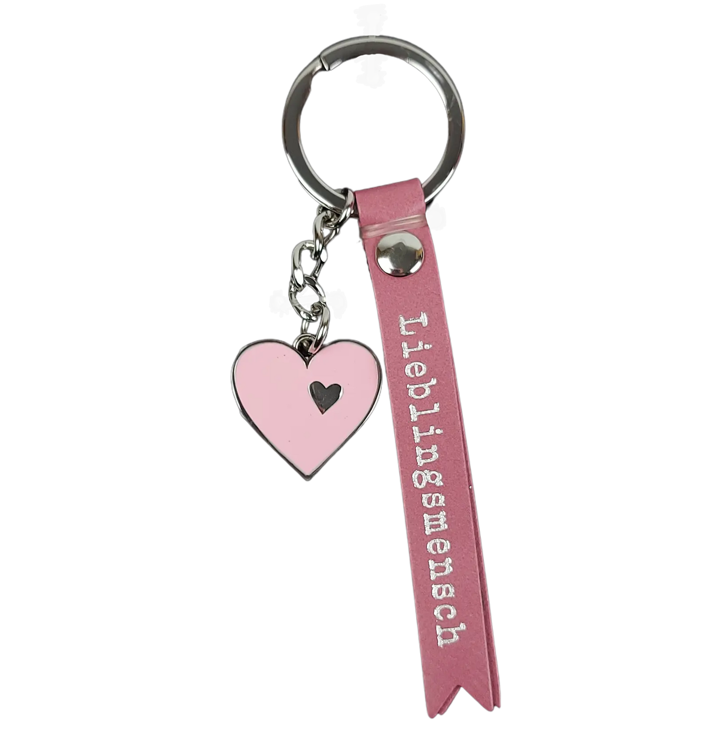 Fähnchen-Schlüsselanhänger “Lieblingsmensch” mit Herz in Rosa
