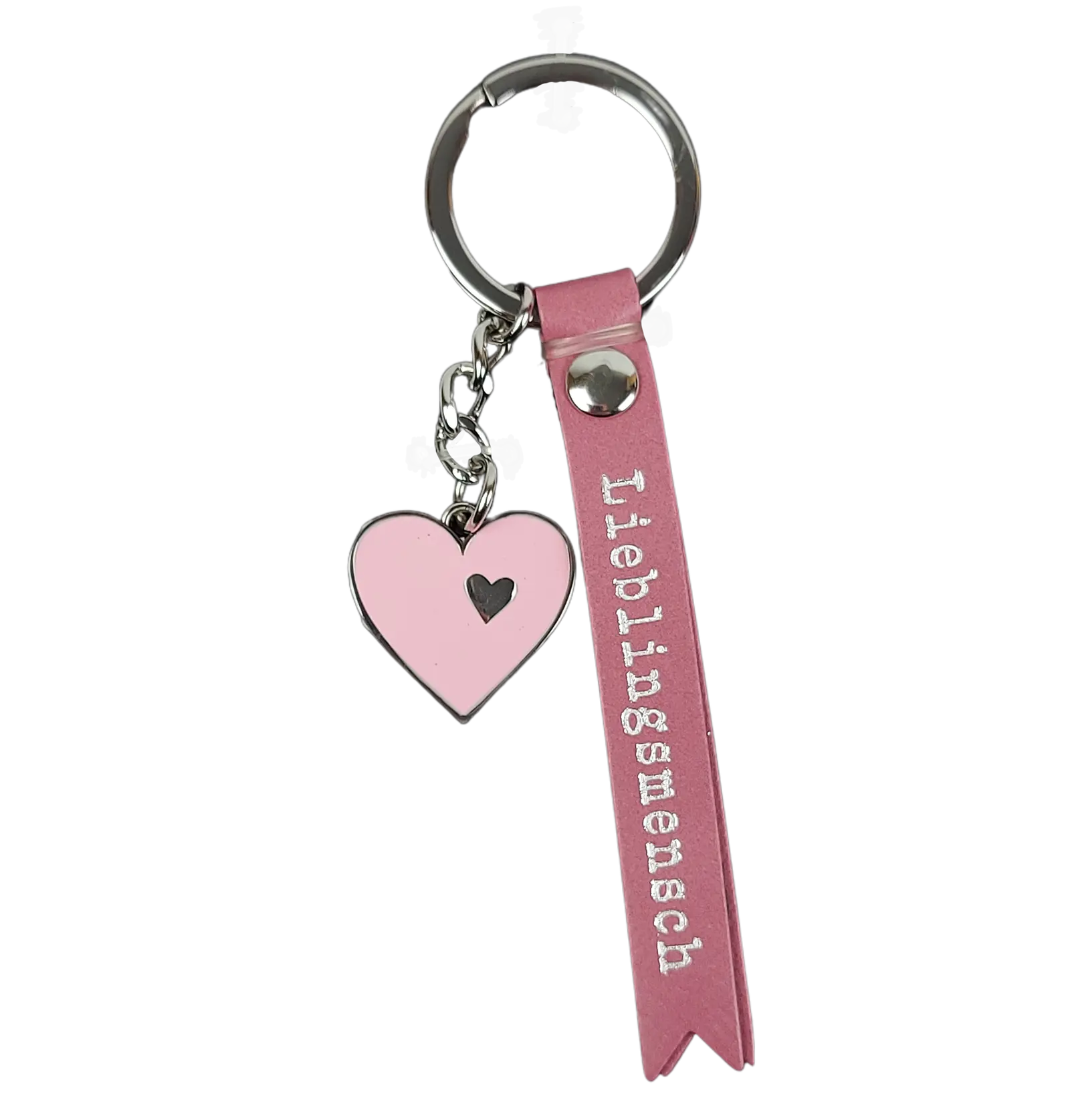 Fähnchen-Schlüsselanhänger “Lieblingsmensch” mit Herz in Rosa
