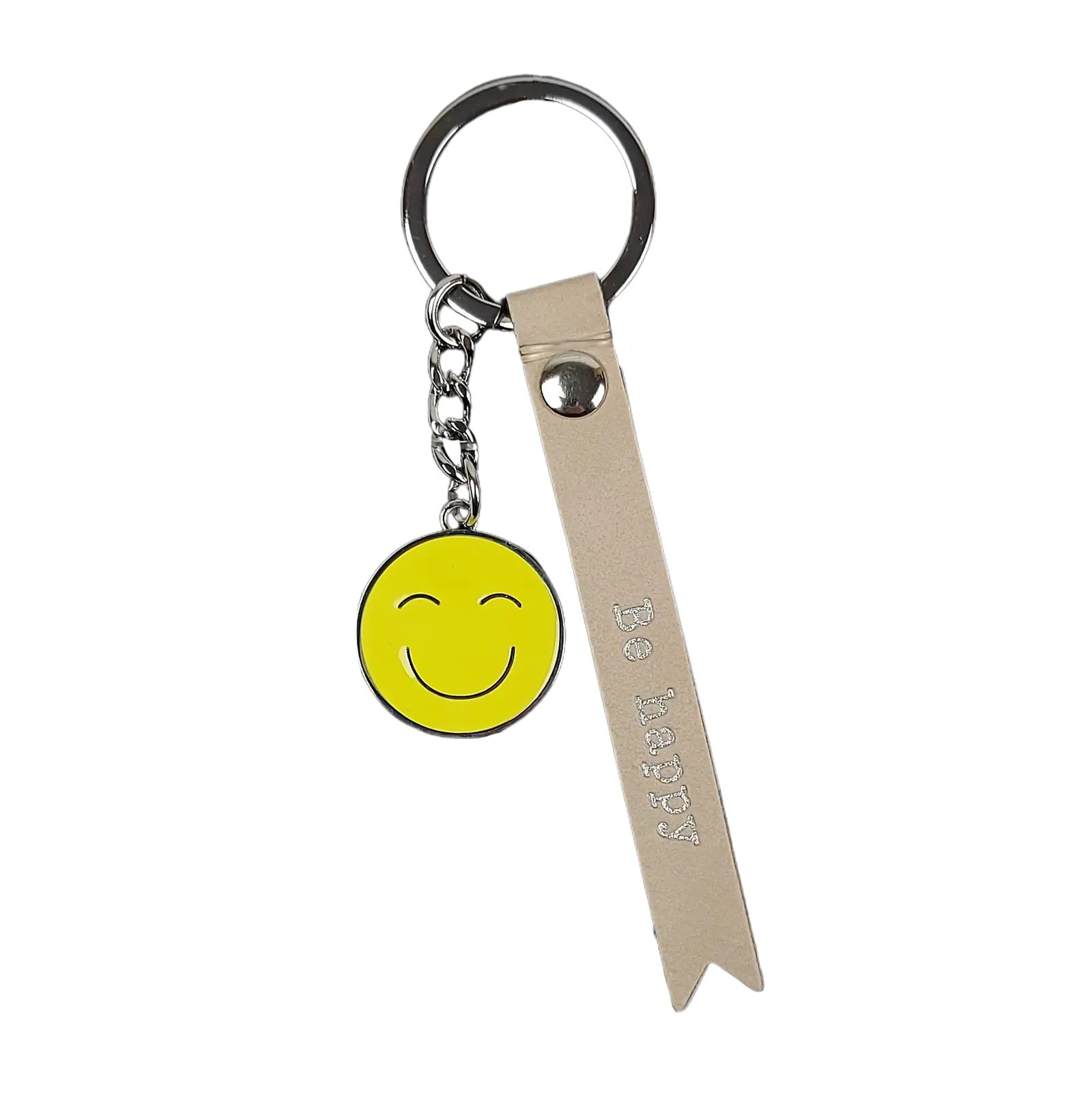 Fähnchen-Schlüsselanhänger "Be happy" mit Smiley