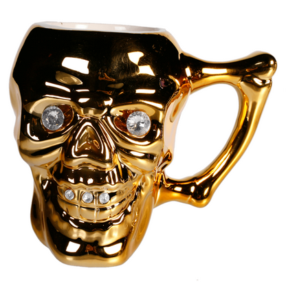 Becher "Totenkopf" mit Kristallsteinen