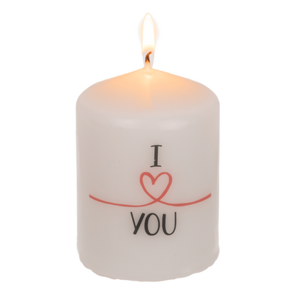Stumpenkerze "I love you"