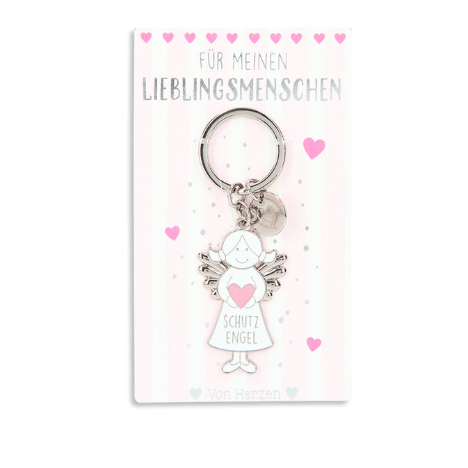 Schutzengel Anhänger weiß - "Für meinen Lieblingsmenschen"