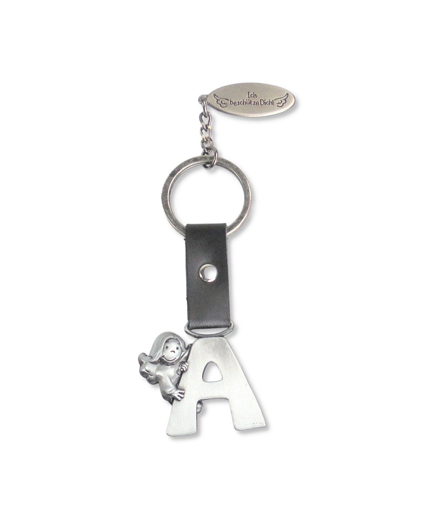 Buchstaben-Schlüsselanhänger mit Schutzengelchen