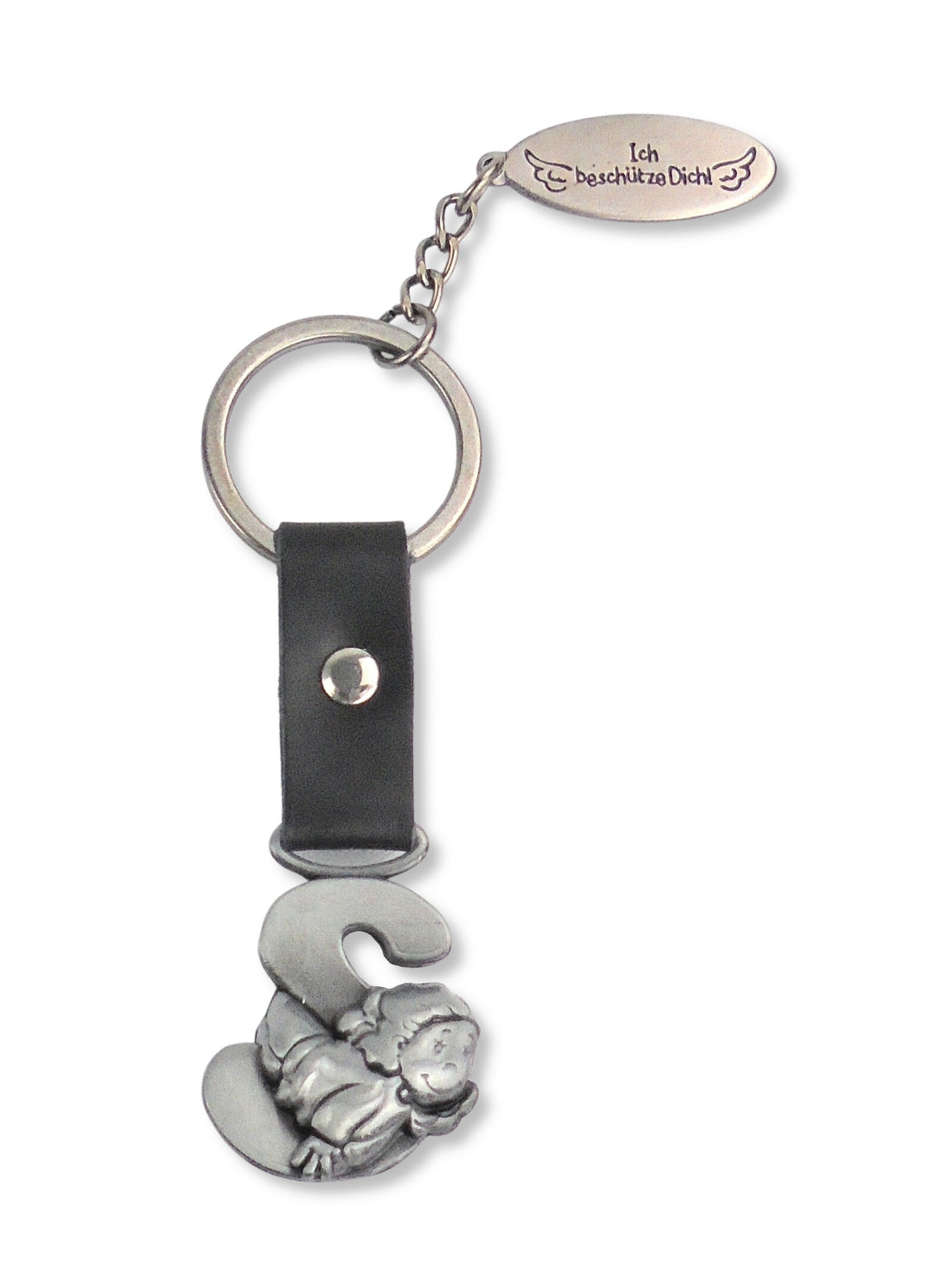 Buchstaben-Schlüsselanhänger mit Schutzengelchen