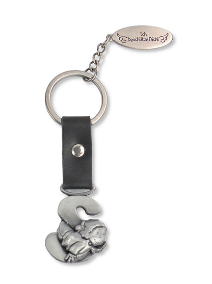 Buchstaben-Schlüsselanhänger mit Schutzengelchen
