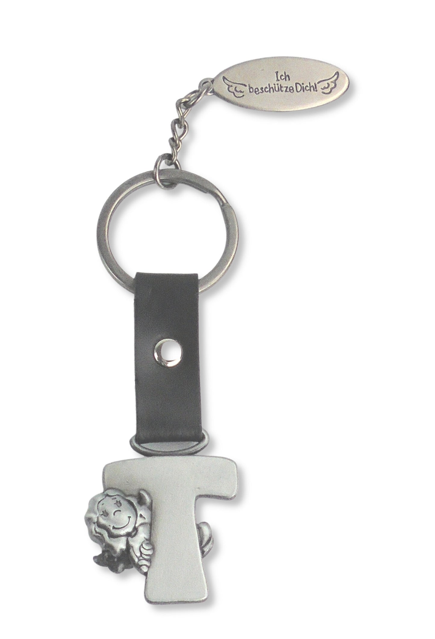 Buchstaben-Schlüsselanhänger mit Schutzengelchen