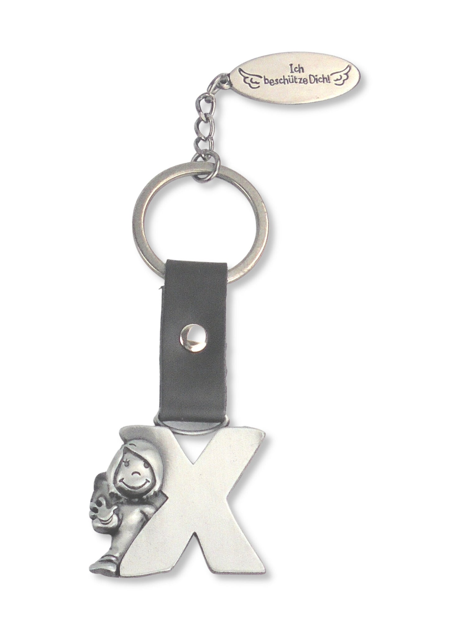 Buchstaben-Schlüsselanhänger mit Schutzengelchen