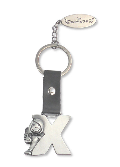 Buchstaben-Schlüsselanhänger mit Schutzengelchen