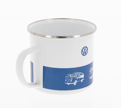 VW T1 Bus Emaille Tasse - Bulli Driver aus verschiedenen Blickwinkeln