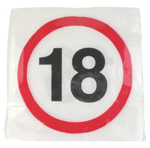 Servietten zum 18. Geburtstag "Verkehrsschild"