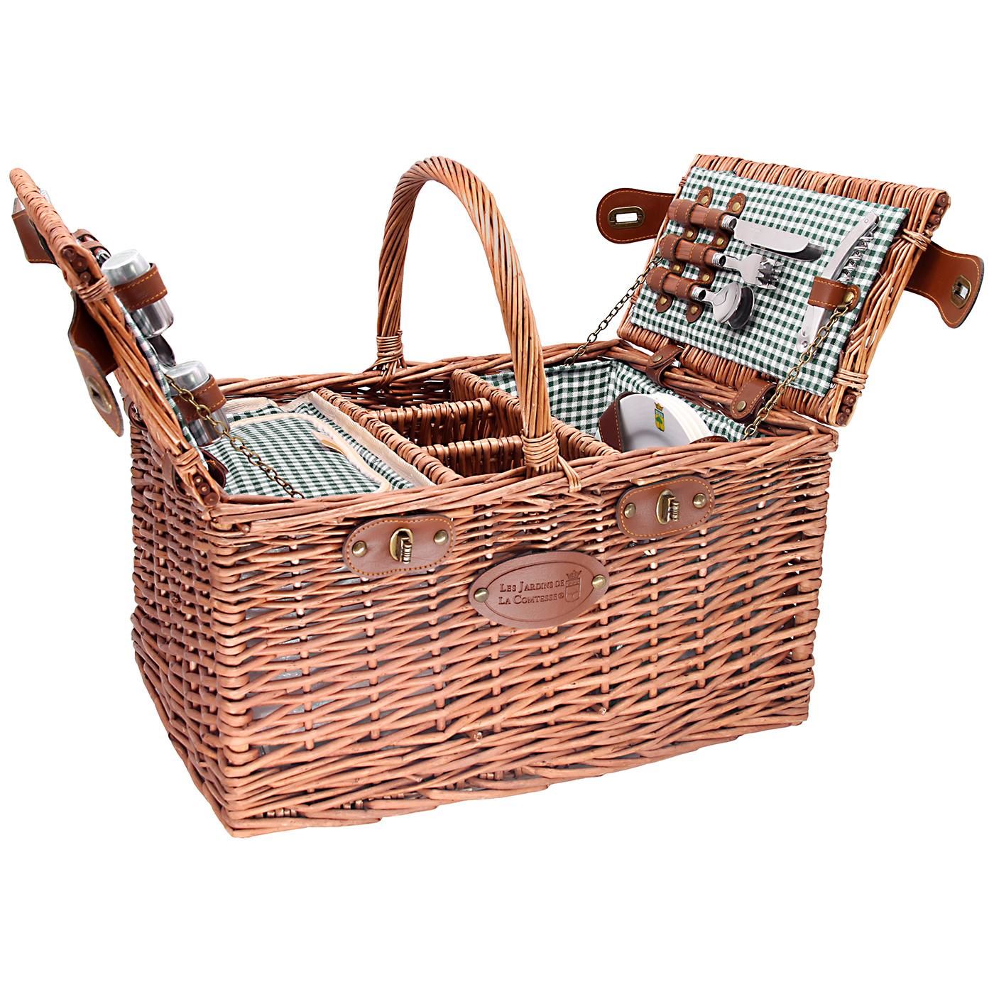 Picknickkorb "Saint-Germain", grün für 4 Personen