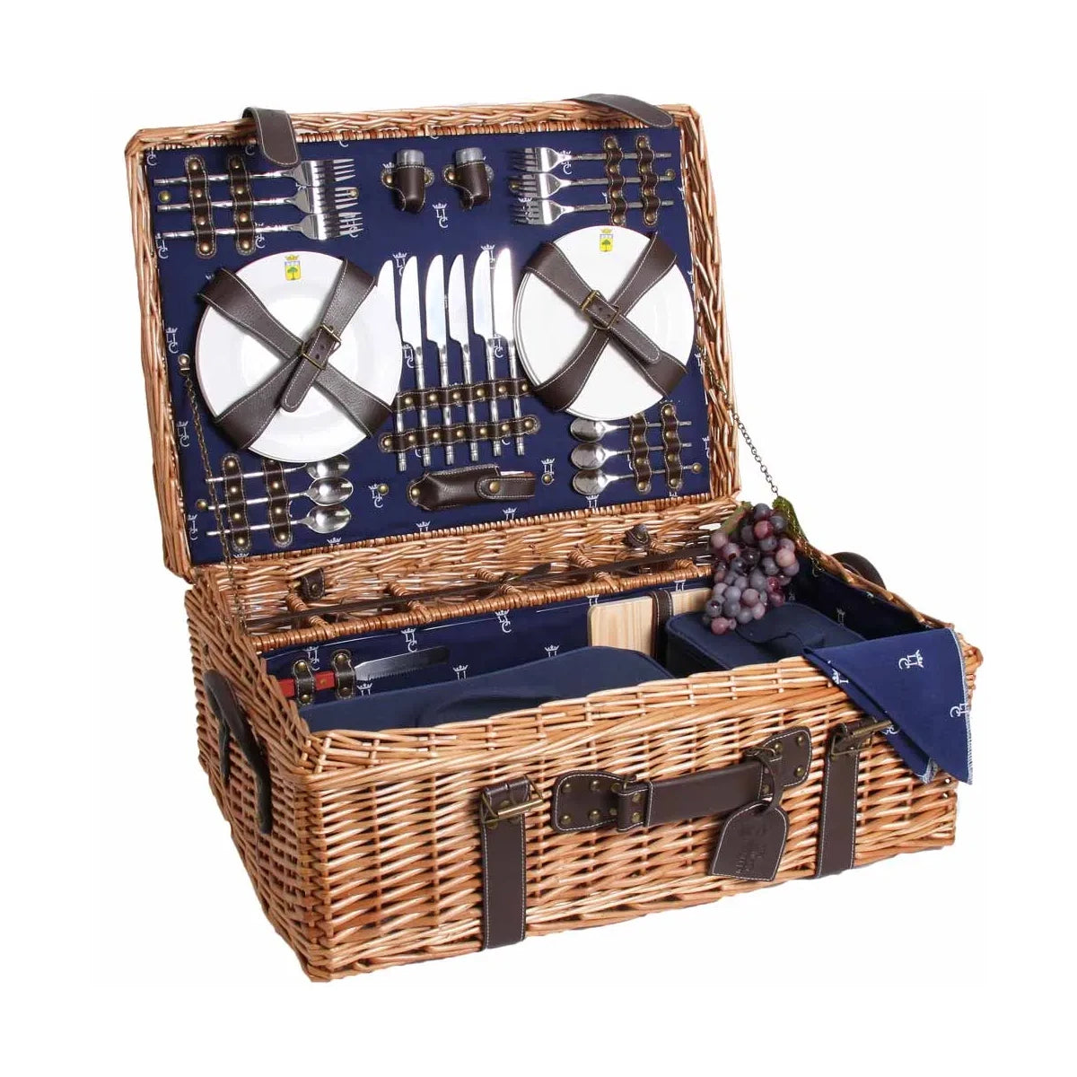 Picknickkorb "Champs-Elysées" blau, für 2/4/6 Personen
