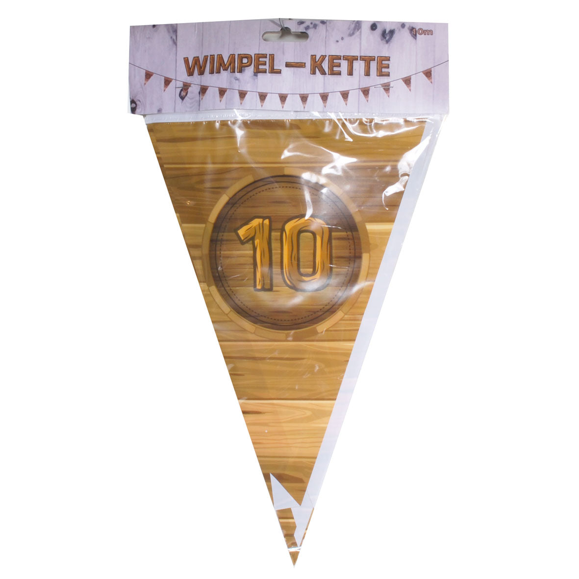 Wimpelgirlande "10 - Hölzerne Hochzeit"