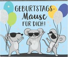 Geschenkbox mit Musik "Geburtstags-Mäuse für Dich"