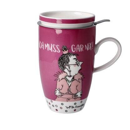 GOEBEL – Teetasse mit Deckel und Sieb – Barbara Freundlieb – “Ich muss gar nix!”