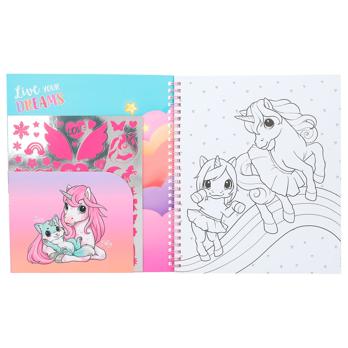 Ylvi Malbuch mit Einhorn Pailletten