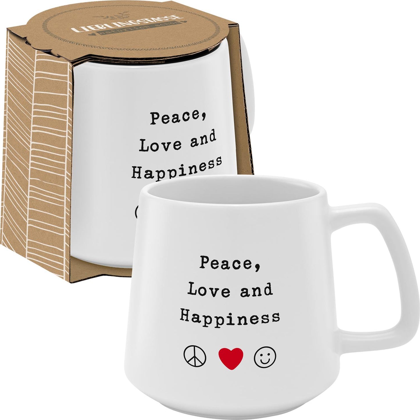 Sheepworld - Lieblingstasse "Peace, Love and Happiness"