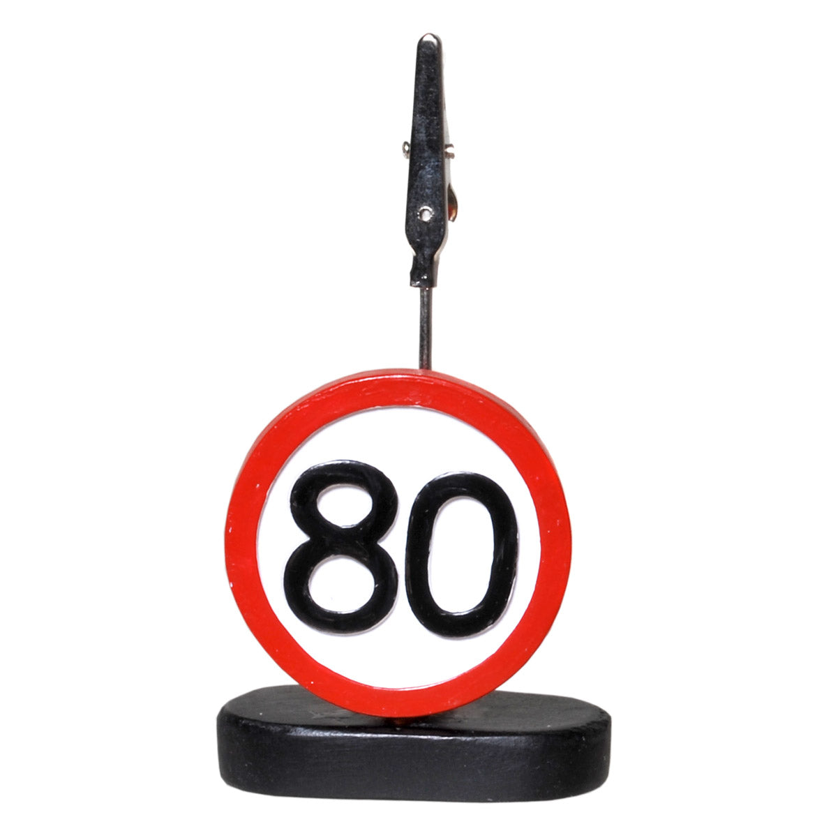 Fotohalter zum 80. Geburtstag im Verkehrsschilddesign