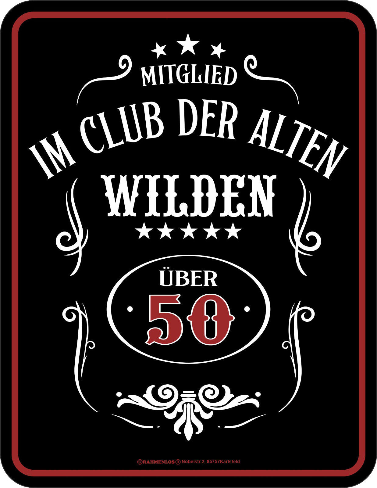Blechschild "Über 50 - Club der Wilden"