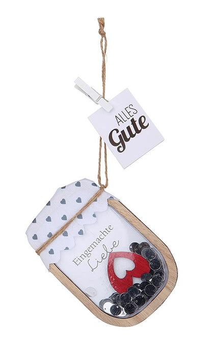 Konfetti-Geschenkanhänger aus Holz "Einmachglas"