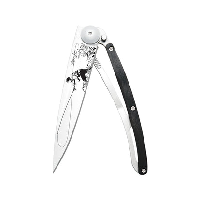 Deejo 37g - Taschenmesser mit Ebenholzgriff - Fliegenfischen
