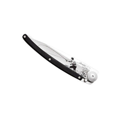 Deejo 37g - Taschenmesser mit Ebenholzgriff - Fliegenfischen