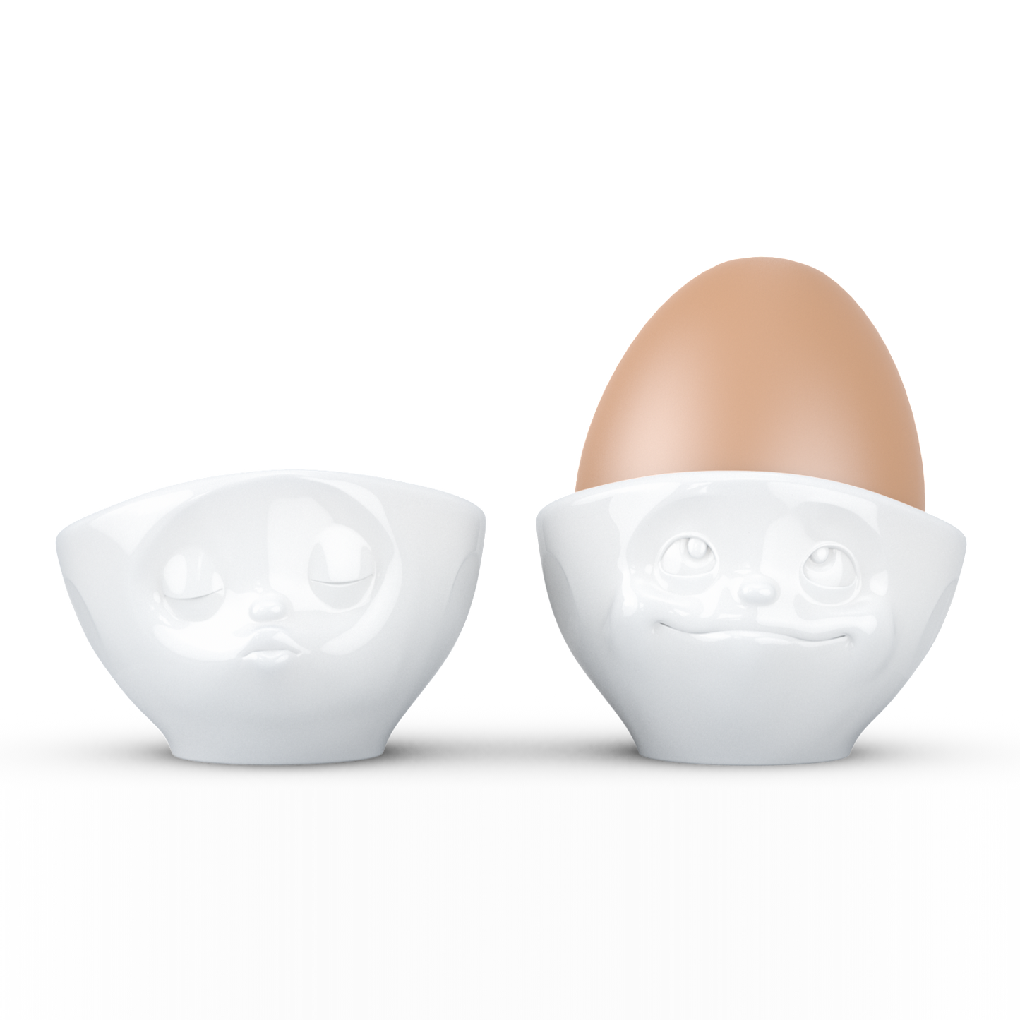 FiftyEight Eierbecher-Set "Küssend & Verträumt", weiß, Front