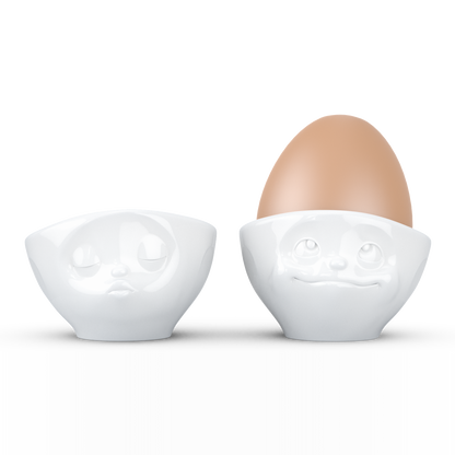 FiftyEight Eierbecher-Set "Küssend & Verträumt", weiß, Front