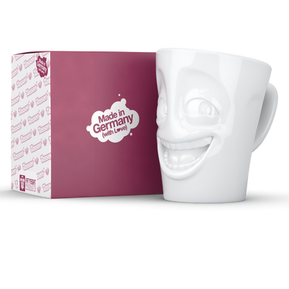 FiftyEight Henkelbecher "Witzig", weiß, seitlich mit Geschenkbox