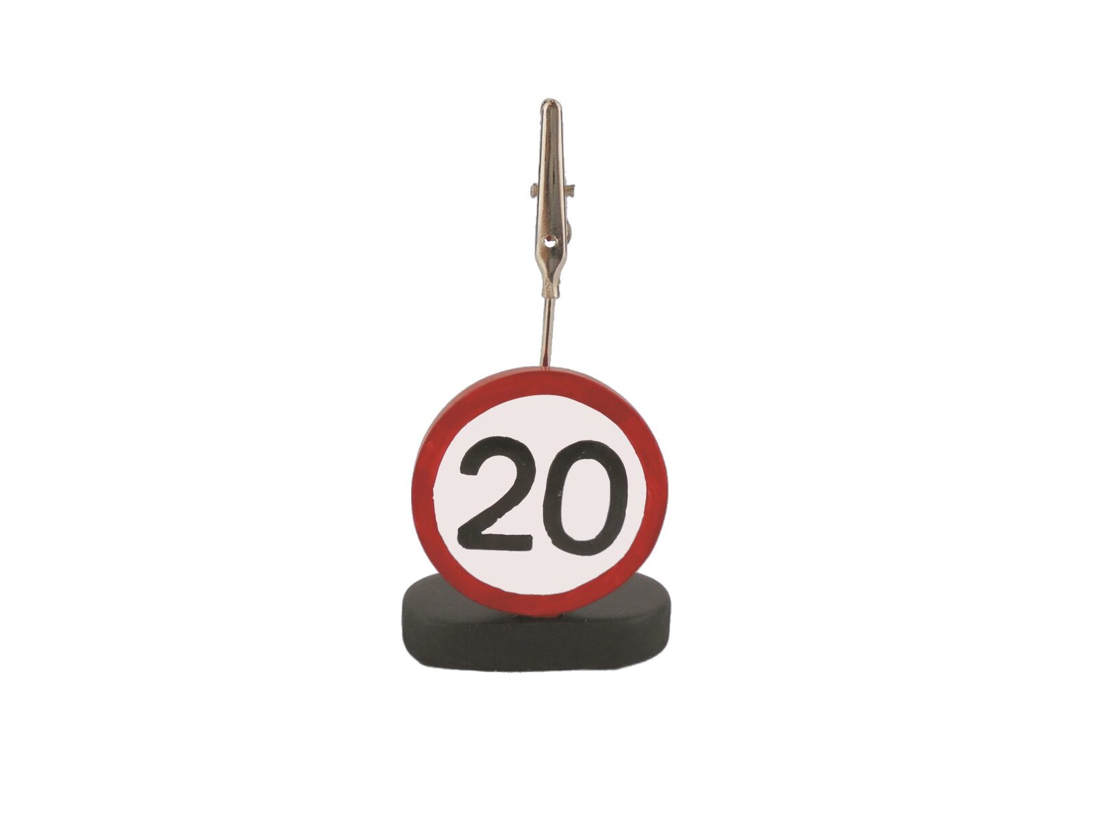 Fotohalter zum 20. Geburtstag im Verkehrsschilddesign
