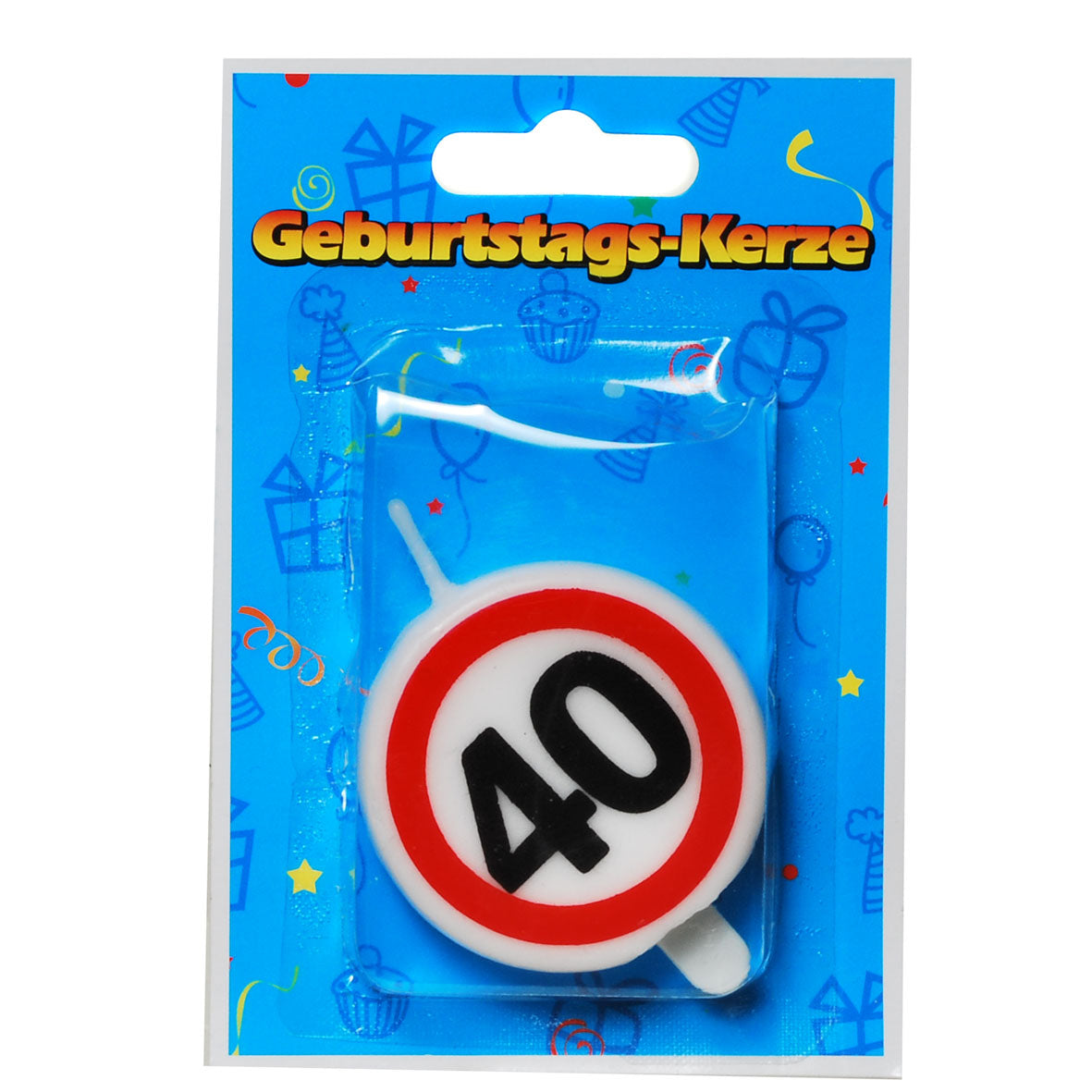 Tortenkerze zum 40. Geburtstag "Verkehrsschild"