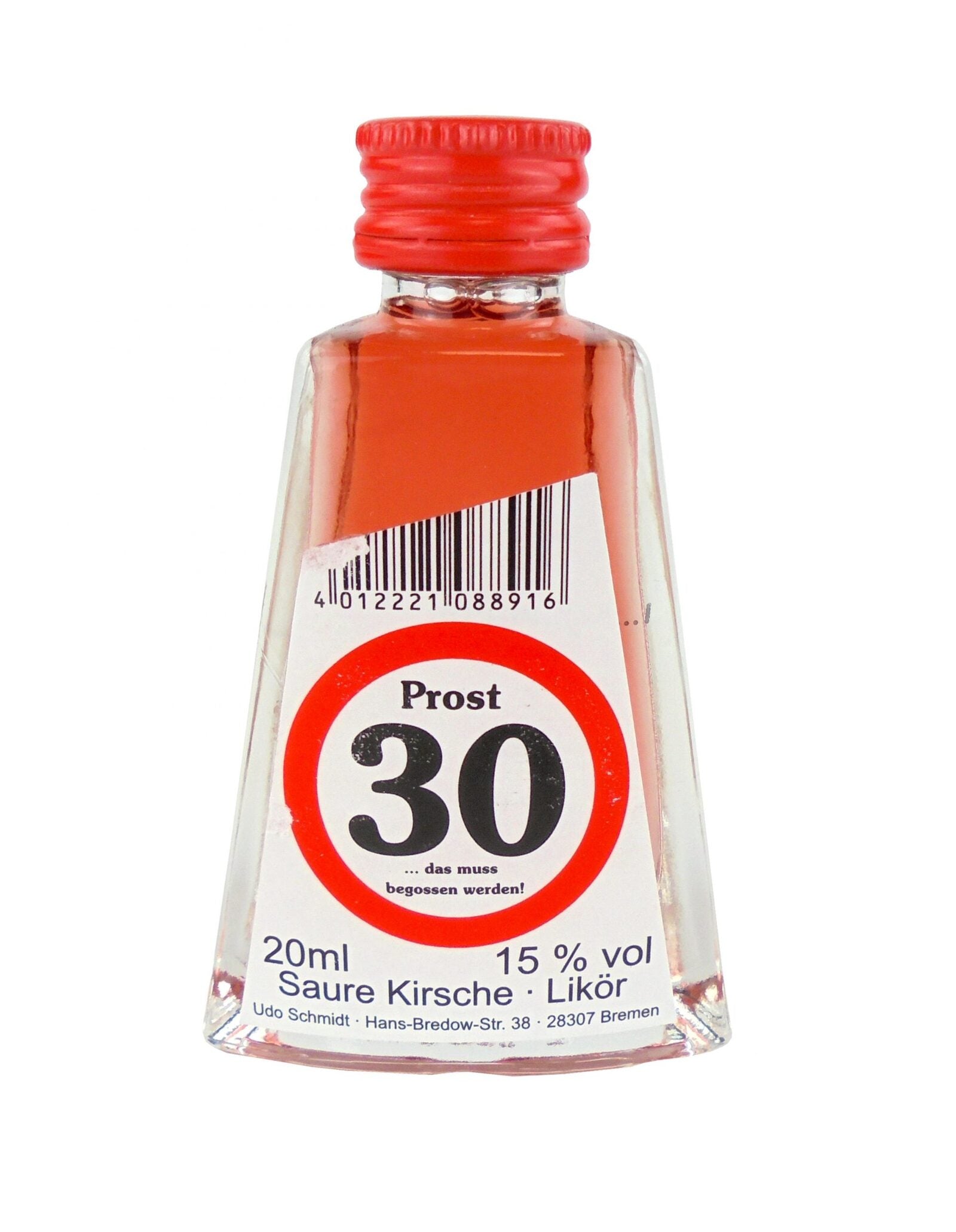 Kleiner Likör zum 30. Geburtstag "Saure Kirsche"