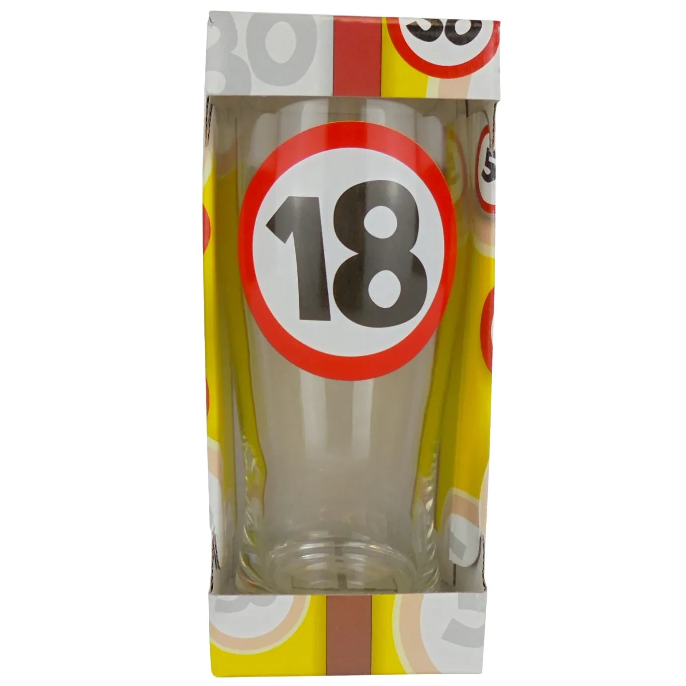 Bierglas zum 18. Geburtstag "Verkehrsschild"