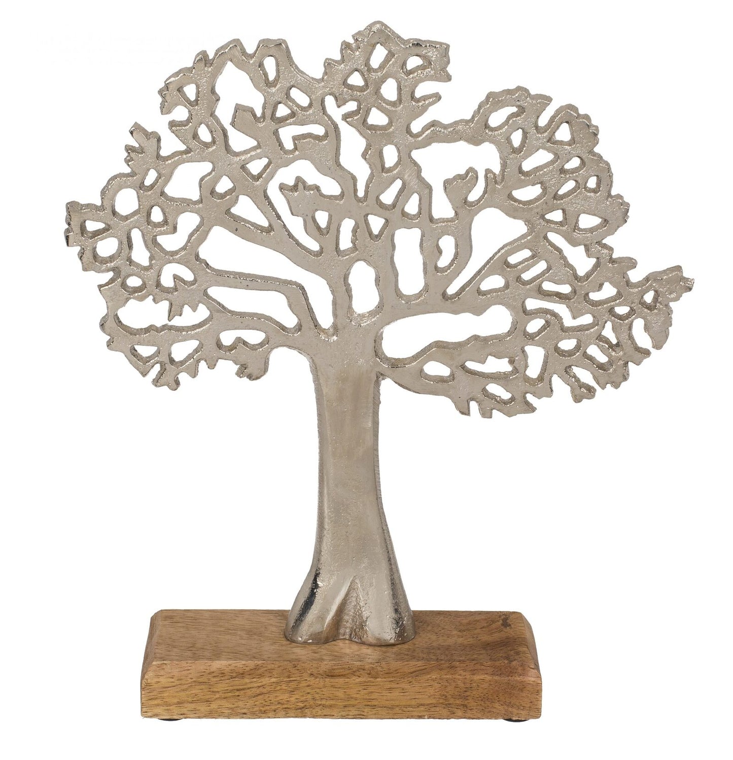 Lebensbaum silber mit Holz-Standfuß, 2 Größen