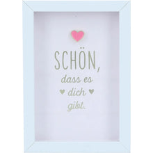 Mini-Bilderrahmen mit Schriftzug "Schön" Weiß/Rosa