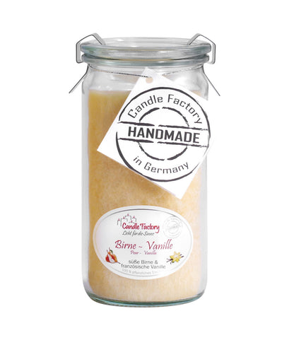 Candle Factory Duftkerze - Birne-Vanille im Weck-Glas