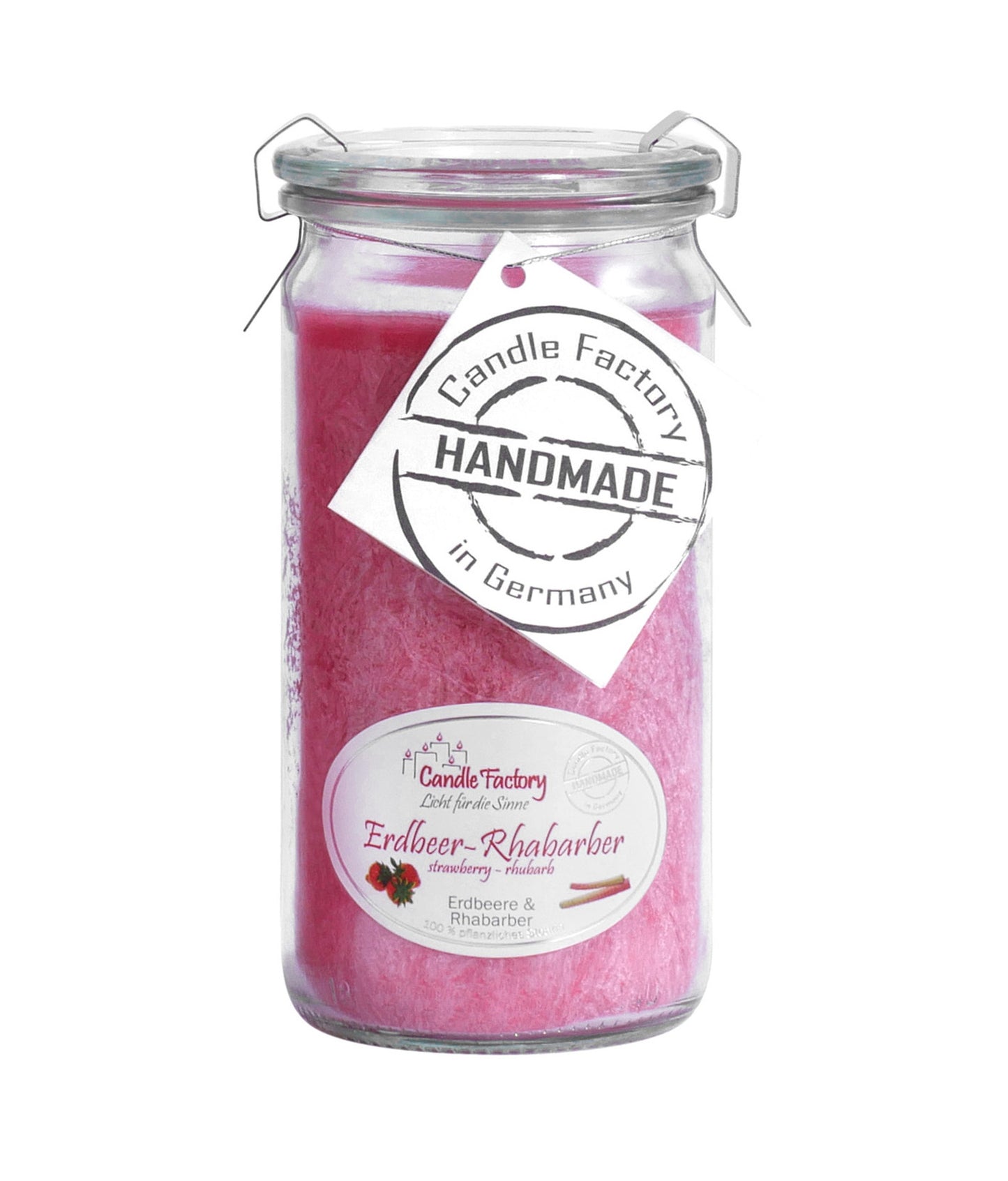 Candle Factory Duftkerze - Erdbeer-Rhabarber im Weck-Glas